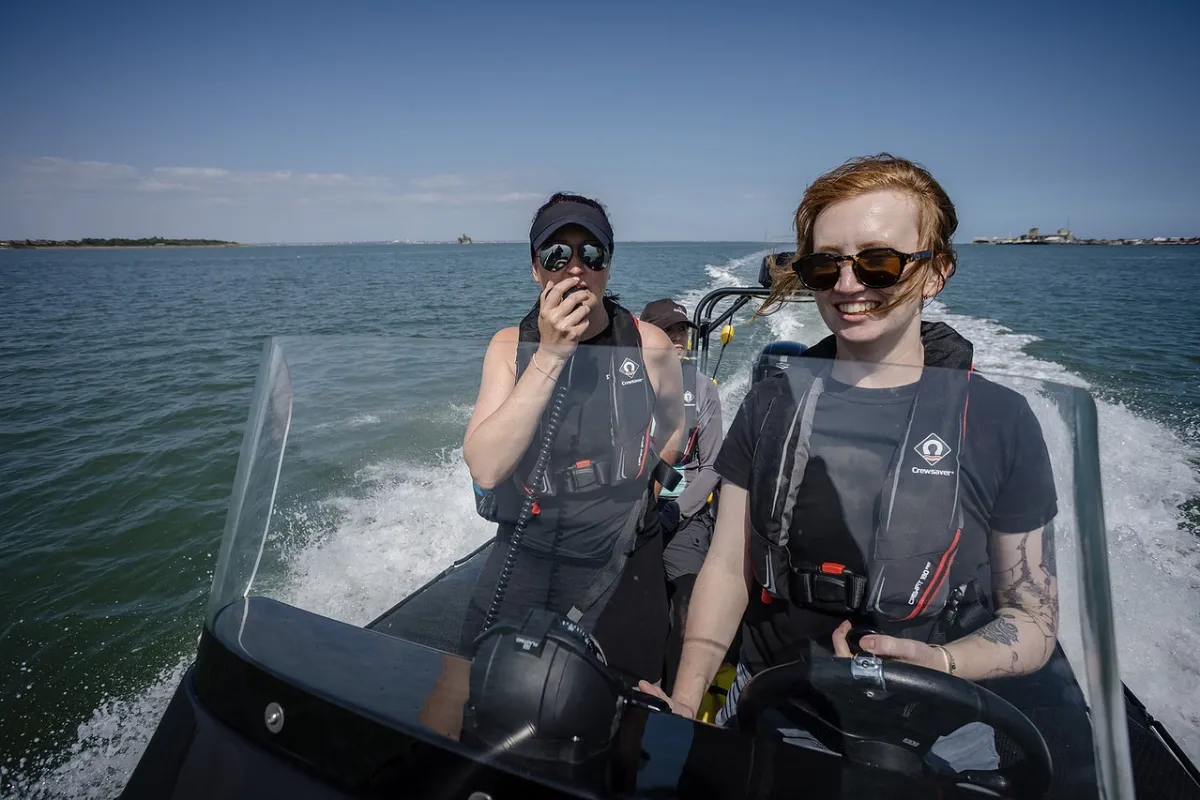 Powerboat practice session on the water